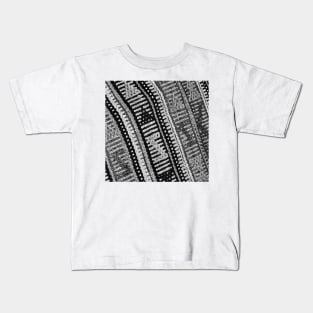 black and white abstract minimal minimalistic stylish modern texture antique carpet photo, For custom orders please DM me. Kids T-Shirt